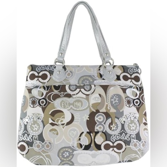 EUC Coach Signature Poppy Pop C Glam Tote Khaki Multi - END OF SUMMER SALE!! - Picture 2 of 15